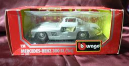 BURAGO 1/24 SCALE 1954 MERCEDES-BENZ 300 SL TOY CAR W/BOX