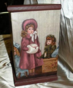 DOLL DECORATED WOOD BOX