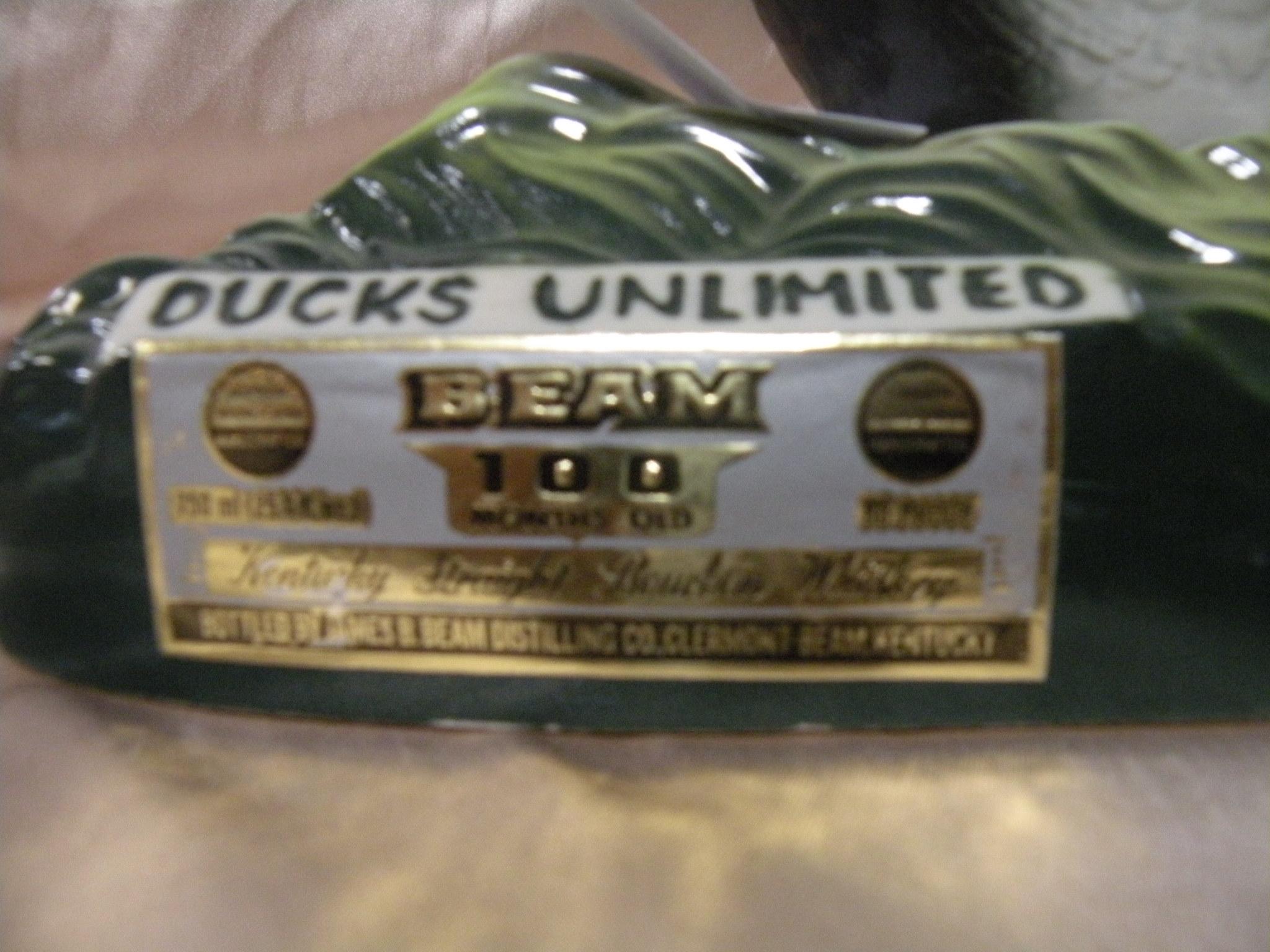 DUCKS UNLIMITED BEAM DECANTER W/CONTENTS - SEALED