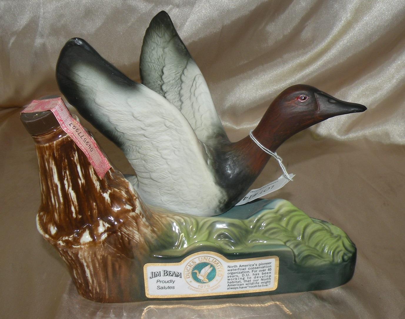 DUCKS UNLIMITED BEAM DECANTER W/CONTENTS - SEALED