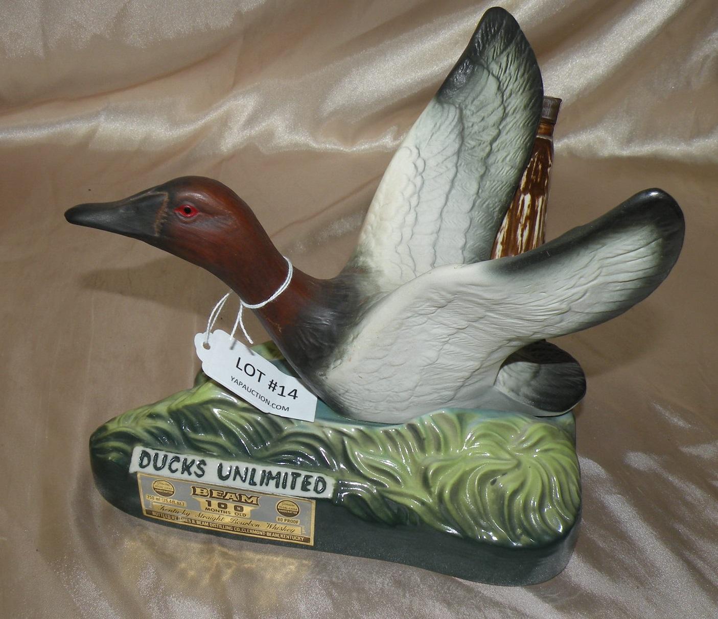 DUCKS UNLIMITED BEAM DECANTER W/CONTENTS - SEALED