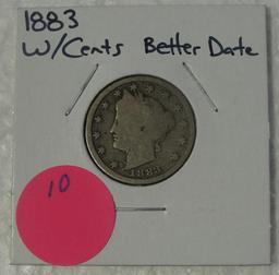 1883 LIBERTY V NICKEL W/CENTS