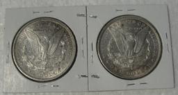 1882-S, 1889 MORGAN SILVER DOLLARS - 2 TIMES MONEY