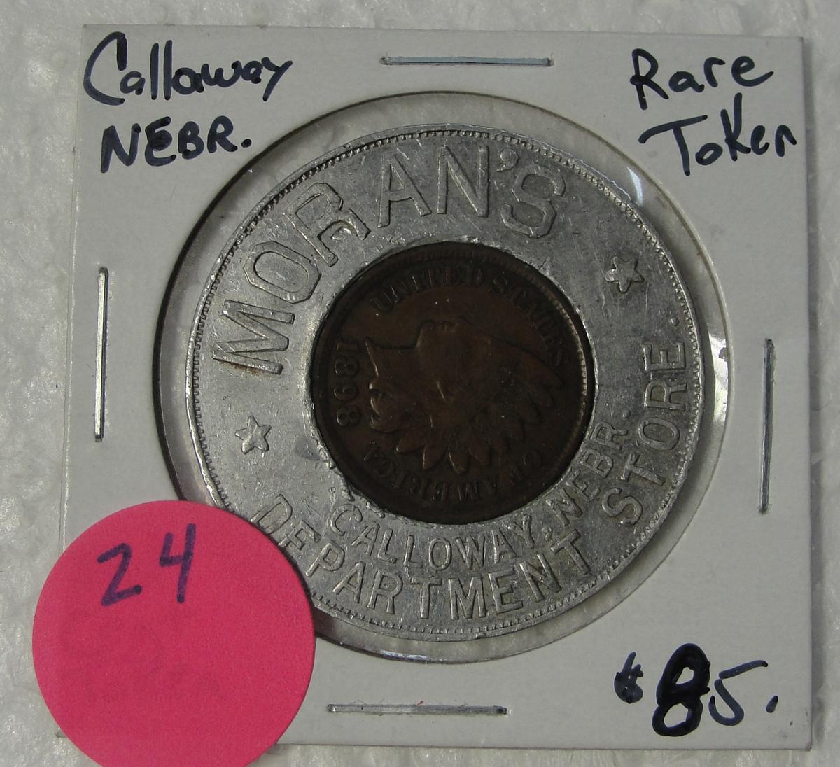 MORAN'S DEPARTMENT STORE - CALLOWAY NEBR. - INDIAN HEAD CENT TOKEN