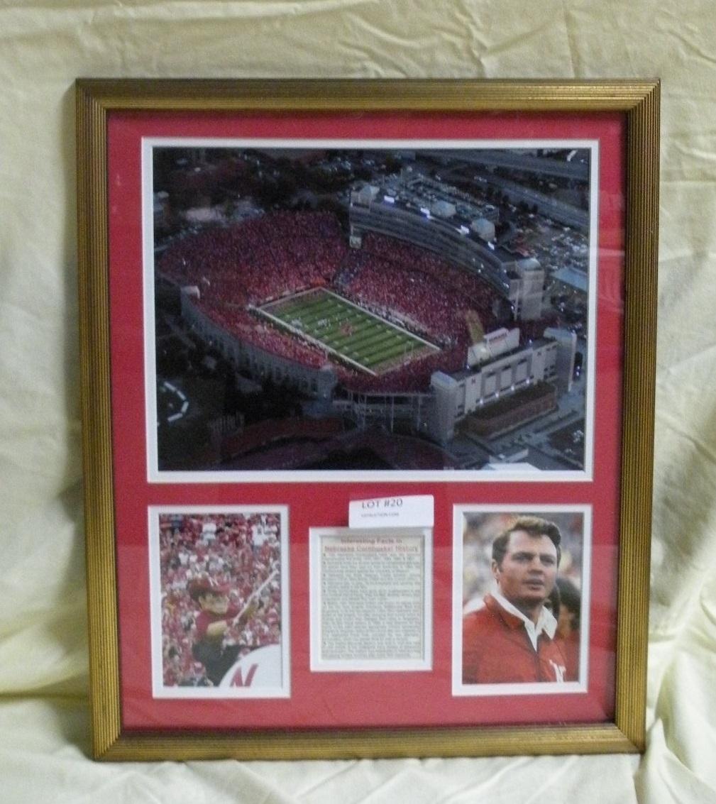 FRAMED NEBRASKA CORNHUSKERS FOOTBALL HISTORY POSTER