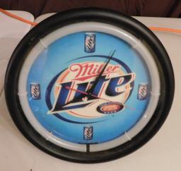 MILLER LITE ROUND WALL CLOCK - CLOCK WORKS