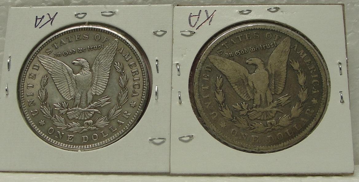 1890, 1900 MORGAN SILVER DOLLARS - 2 TIMES MONEY