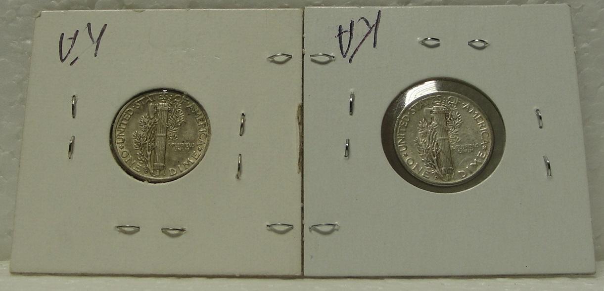 1944-D, 1945-D MERCURY DIMES - 2 TIMES MONEY