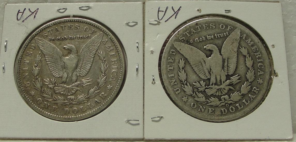 1894-O, 1901-O MORGAN SILVER DOLLARS - 2 TIMES MONEY