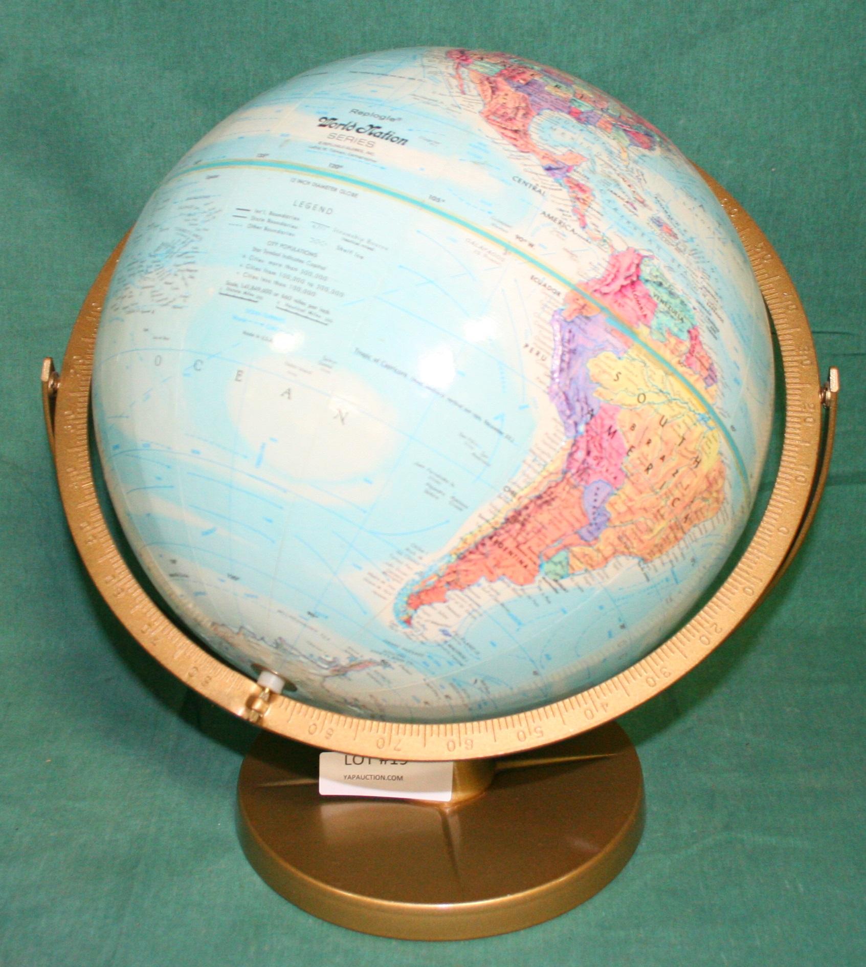 REPLOGLE WORLD NATION DESK GLOBE - LOCAL PICKUP ONLY