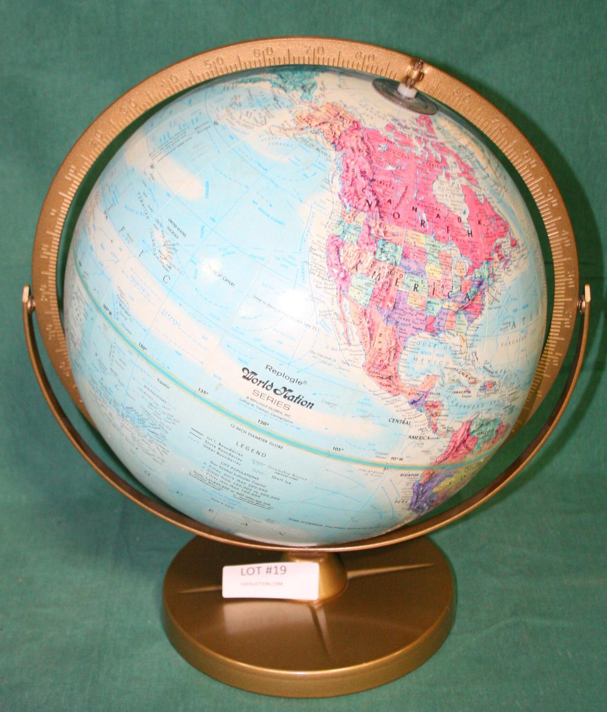 REPLOGLE WORLD NATION DESK GLOBE - LOCAL PICKUP ONLY