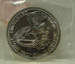 1986 ENGELHARD AMERICAN PROSPECTOR 1 TROY OZ. SILVER ROUND