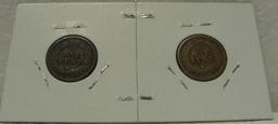 1863, 1875 INDIAN HEAD CENTS - 2 TIMES MONEY