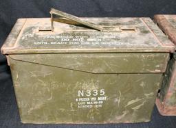 2 METAL MILITARY AMMUNITION BOXES - 2 TIMES MONEY