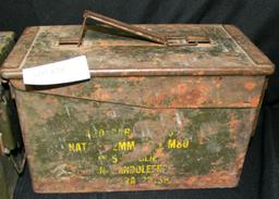 2 METAL MILITARY AMMUNITION BOXES - 2 TIMES MONEY