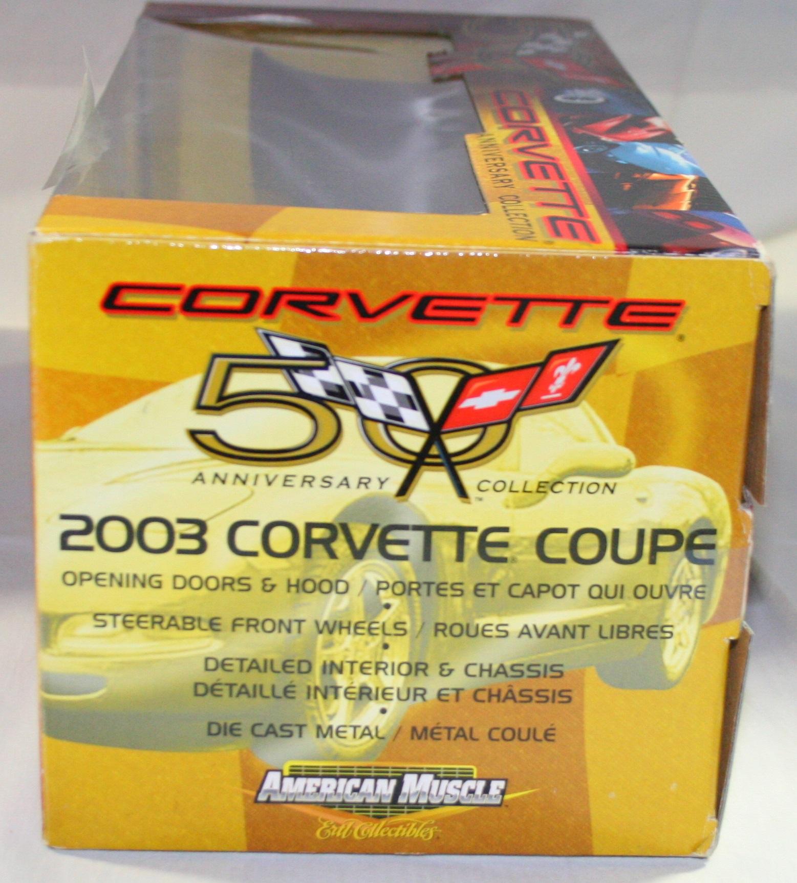 ERTL AMERICAN MUSCLE 1/18 DIECAST 2003 CORVETTE COUPE W/BOX