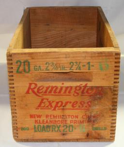 REMINGTON EXPRESS SMALL ARMS AMMUNITION WOOD BOX