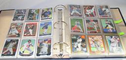 FOLDER W/APPROX. 160 ASSORTED BASEBALL TRADING CARDS