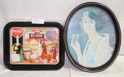 2 COCA-COLA TIN TIP TRAYS