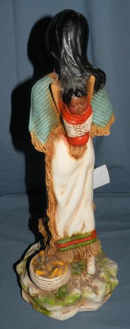 POLY-RESIN NATIVE AMERICAN STATUE