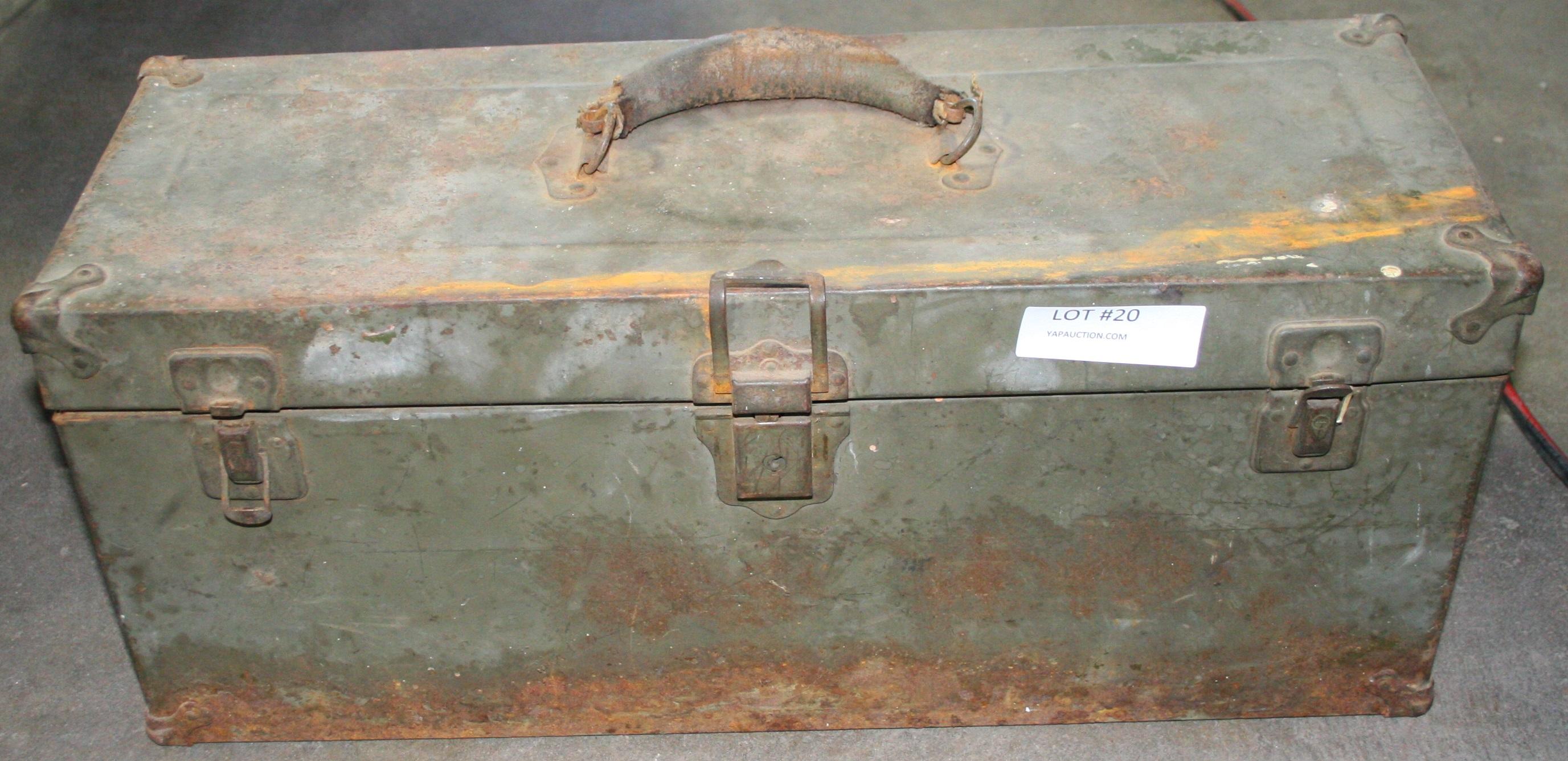 METAL TOOL BOX W/CONTENTS