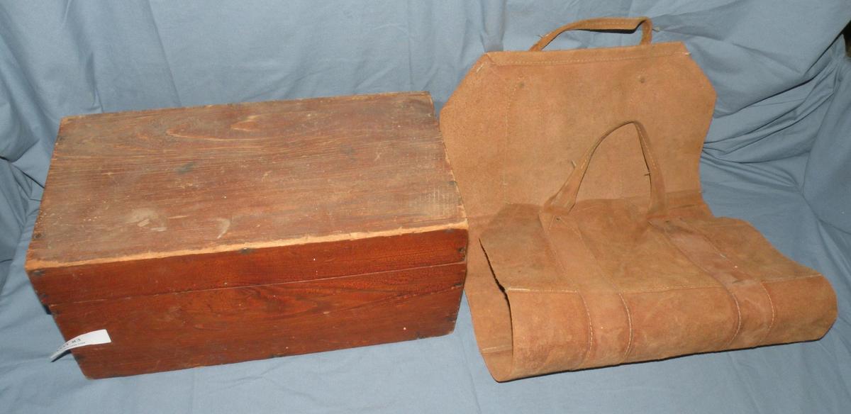 VINTAGE WOODEN BOX W/CONTENTS