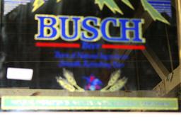 PLASTIC FRAMED BUSCH BEER MIRROR