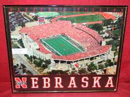 FRAMED COLOR PHOTO OF NEBRASKA MEMORIAL STADIUM