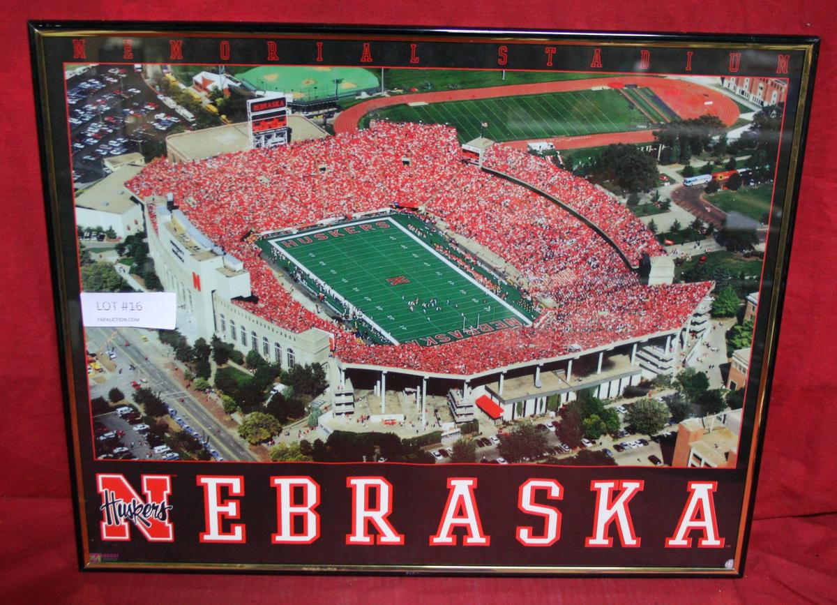 FRAMED COLOR PHOTO OF NEBRASKA MEMORIAL STADIUM