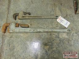 36" and 24" Aluminum Pipe Wrenches - 36" wrench in need of repair