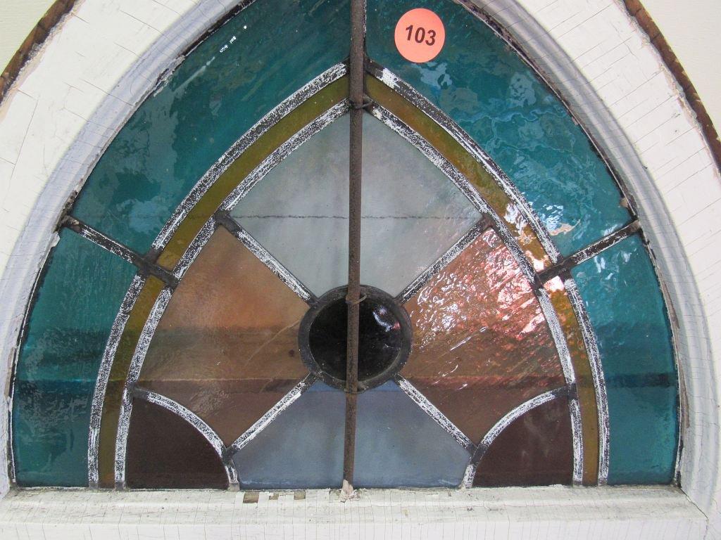 Triangle Shaped Stain Glass Window