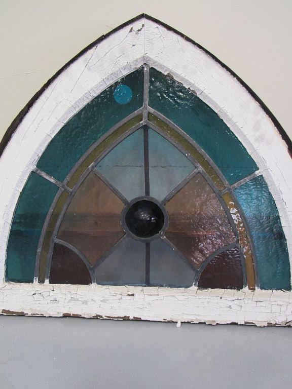 Triangle Shaped Stain Glass Window