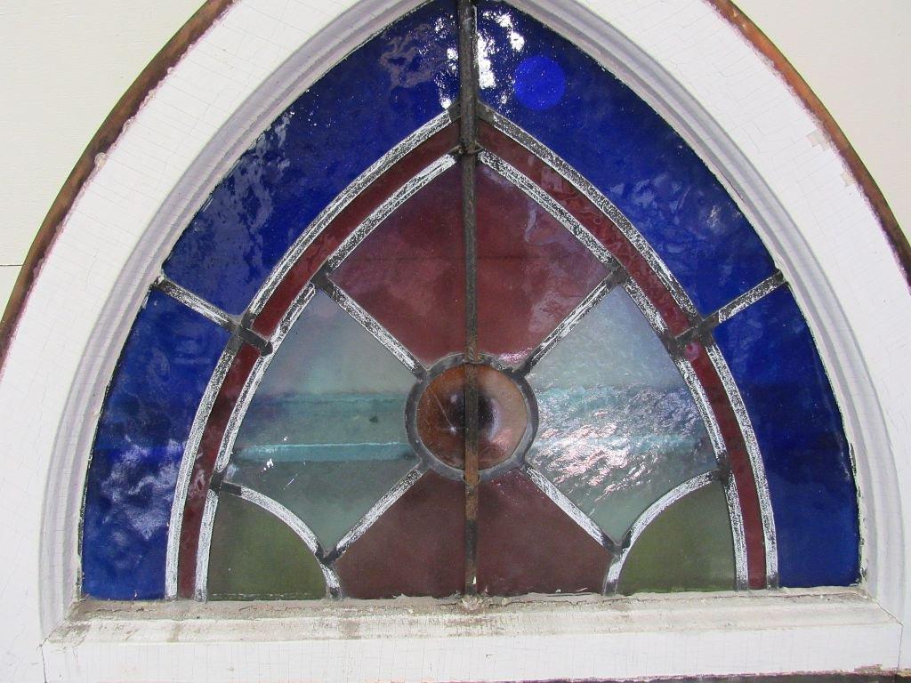 Triangle Shaped Stain Glass Window