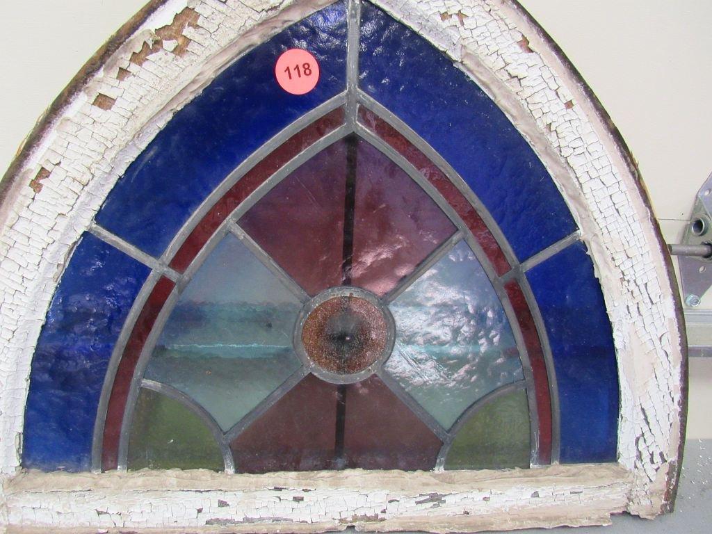 Triangle Shaped Stain Glass Window