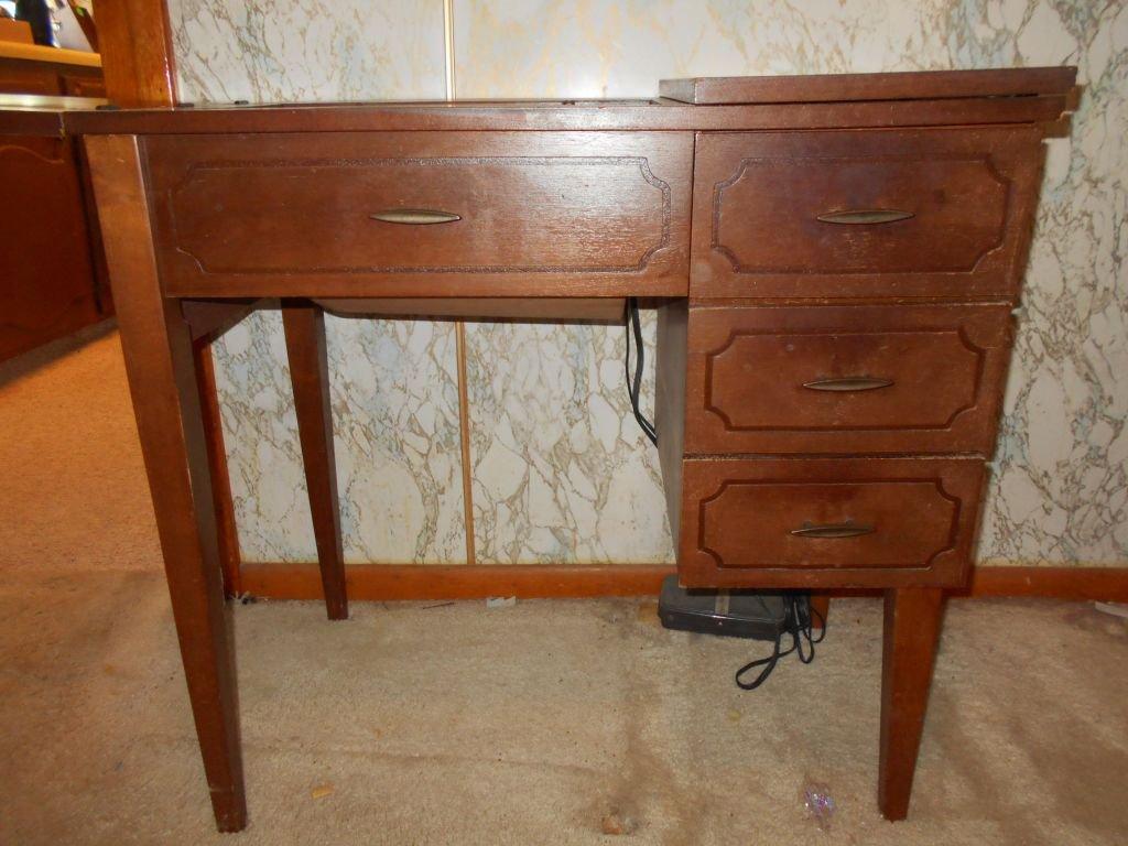 Sewing Machine & Cabinet