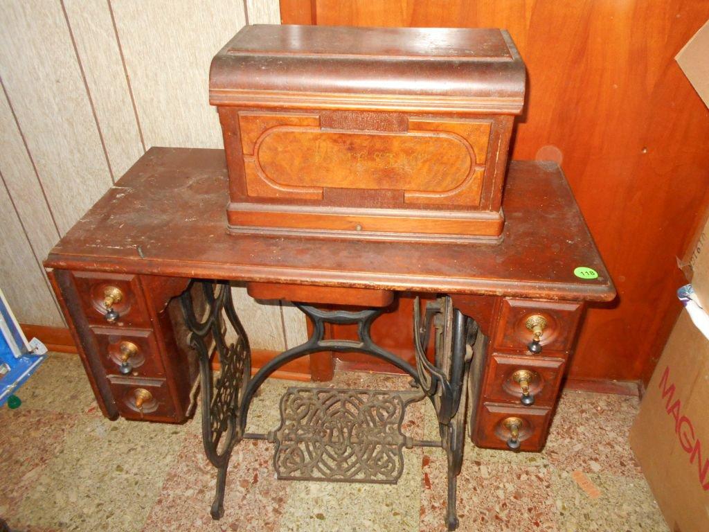 Sewing Machine & Cabinet