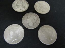 5 Liberty Peace Dollars