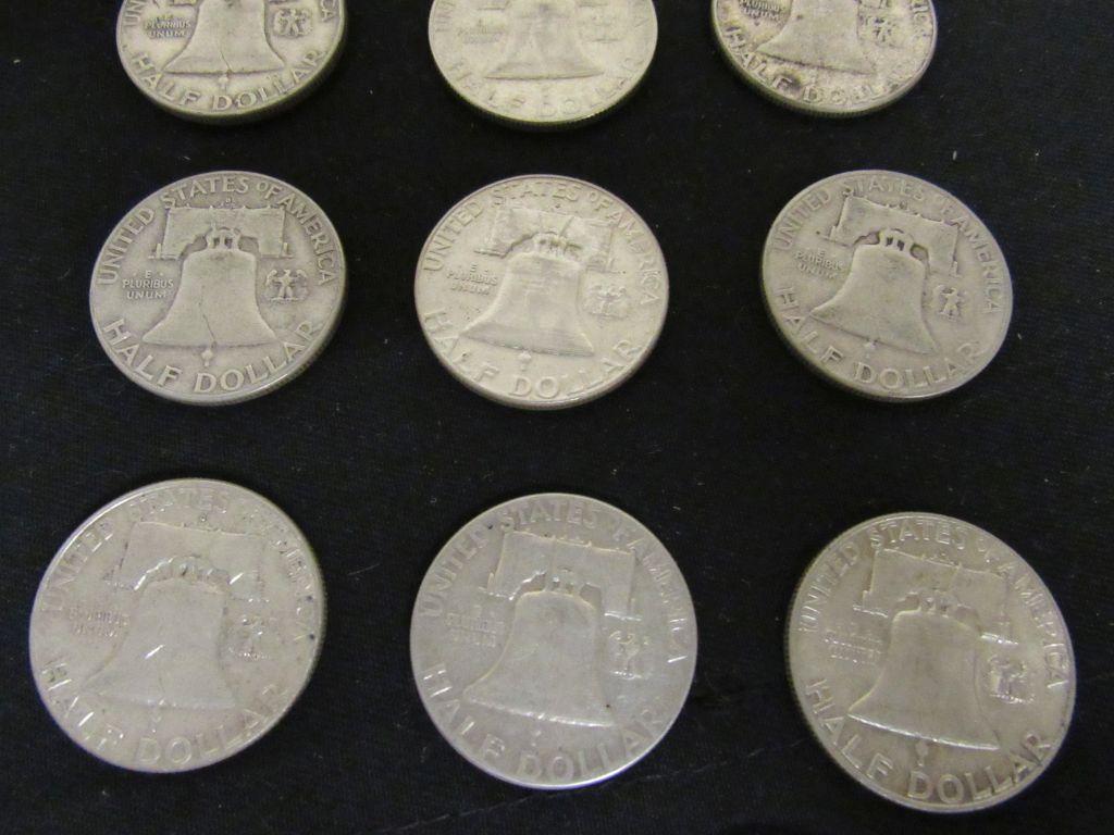 14 Franklin Half Dollars