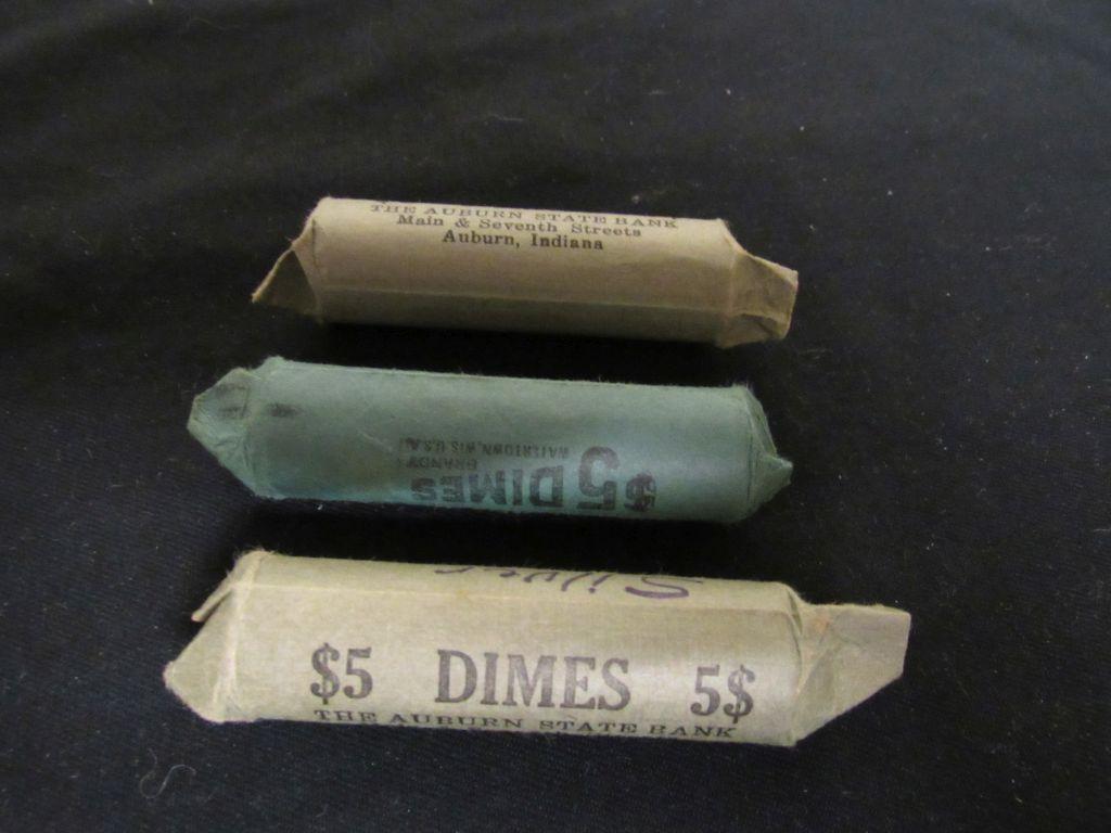 3 rolls Silver Roosevelt Dimes