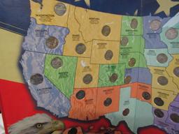 US Quarter Map and quarters