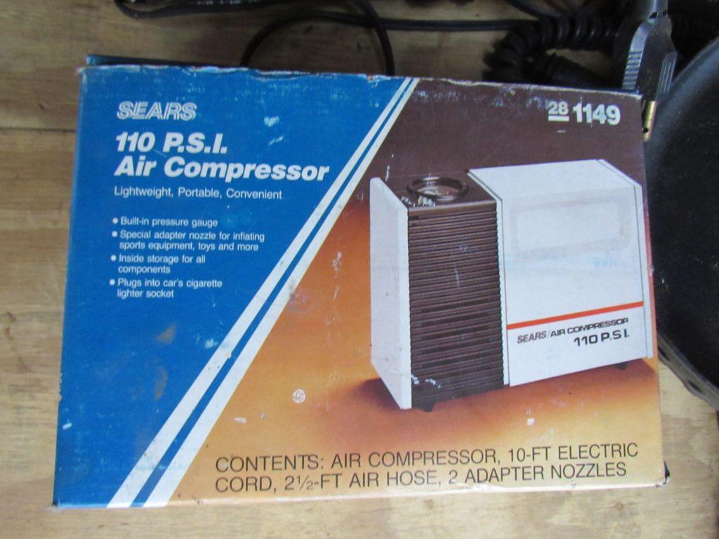 Battery charger, light, & air compressor