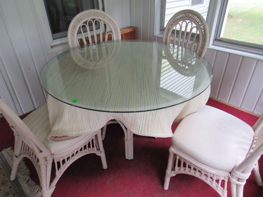 Rattan Table and 4 Chairs