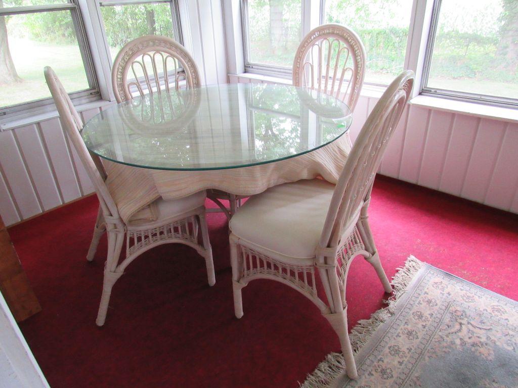 Rattan Table and 4 Chairs