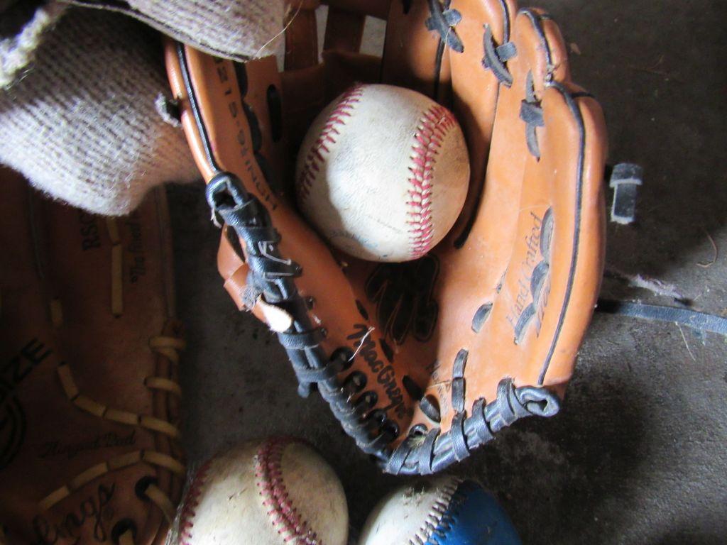 Gloves and baseballs