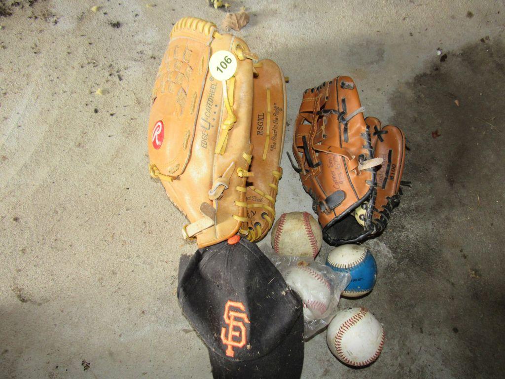 Gloves and baseballs