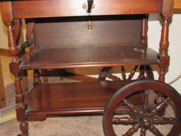 Wooden table cart