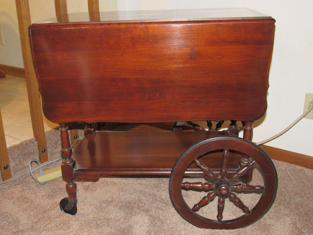 Wooden table cart