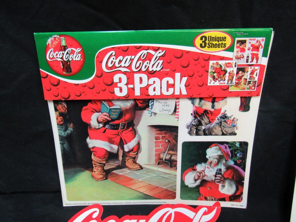 Coca Cola advertising signs, clings and stickers