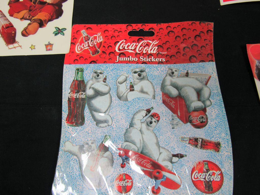 Coca Cola advertising signs, clings and stickers