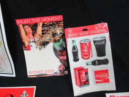 Coca Cola advertising signs, clings and stickers